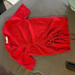 Zara Red Ruched Front Shirt